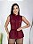 Blusa Colete Arrastão com Ziper Poliamida Cor Marsala - Imagem 5