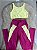 Conjunto Legging Flex+Top Cor Rosa Fuschia+Amarelo Manteiga - Imagem 1