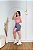 Conjunto Short Bolso+Top Alça Reta Cor Cinza+Rosa BB - Imagem 1