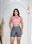 Conjunto Short Bolso+Top Alça Reta Cor Cinza+Rosa BB - Imagem 2
