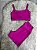 Conjunto Short Crossfit + Top Alça Reta Cor Rosa Fuschia - Imagem 1