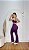 Conjunto Flare Legging+Top Alça Reta Cor Roxo Uva - Imagem 1