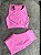 Conjunto Corrida Canelado Short Bolso+Top Cor Rosa Chiclete - Imagem 1
