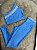 Conjunto Sofia Legging Canelado Poliamida+Top Cor Azul Celeste+Prata - Imagem 1