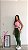 Conjunto Legging Vivo+Top Alça Reta Cor Verde Oliva+Rosa BB - Imagem 2