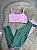Conjunto Legging Vivo+Top Alça Reta Cor Verde Oliva+Rosa BB - Imagem 1
