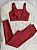 Conjunto Laycy Legging Canelado Poliamida+Top Cor Terra - Imagem 1
