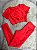 Conjunto Atitude Legging Canelado Poliamida+Top Cor Laranja Forte - Imagem 1