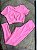 Conjunto Atitude Legging Canelado Poliamida+Top Cor Rosa Chiclete - Imagem 1