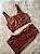 Conjunto Short Meia Coxa+ Top Clarisse Cor Cobre - Imagem 1