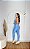 Conjunto Estilo Legging Canelado Poliamida+Top Cor Azul Celeste+Prata - Imagem 3