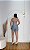 Conjunto Short Meia Coxa+ Top Alça Reta Cor Cinza Claro - Imagem 3