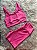Conjunto Short Meia Coxa+ Top Clarisse Cor Coral - Imagem 1