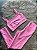 Conjunto Montaria Legging Canelado Poliamida+Top Cor Rosa Chiclete - Imagem 1