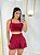Conjunto Short e Saia+ Top Alça Reta Cor Marsala - Imagem 1