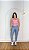 Conjunto Isis Legging+ Top Cor Azul Celeste+Rosa BB - Imagem 1