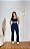 Conjunto Flare Legging+Top Alça Reta Cor Azul Marinho - Imagem 1