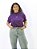 Camiseta Oversized Roxa Gola Alta - Imagem 1