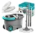 Mop Profissional Glinter - Cesto Inox - Balde 16 litros + 2 Refil Microfibra - Imagem 1