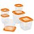 KIT POTES DE PLÁSTICO CONTINENTAL - LARANJA 6 UNIDADES A23123301 - Imagem 1