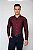 Camisa Social Masculina Fit Zaiko Denim Bordo - Imagem 1