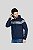 Blusa Moletom Azul com Capuz e Ziper Faixa Cinza Peito 2305 - Imagem 2