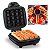 Mini Máquina de Waffle Quadrada Elétrica Antiaderente - 4 Waffles em 5 Minutos, Design Vertical - Imagem 3
