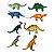 Conjunto 8 Dinossauros Brinquedo Criança Emborrachado - Coleção de Mini Dinossauros | 8 Peças Coloridas - Imagem 1