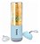 Mini Mixer Liquidificador 6 Laminas Portátil USB 330ml Com Jarra De Vidro AZUL - Imagem 2