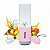 Mini Mixer Liquidificador 6 Laminas Portátil USB 330ml Com Jarra De Vidro ROSA - Imagem 1