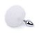 Plug Anal de Metal com Pompom Branco - Tamanho P - Imagem 1