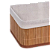Cesto Organizador De Bambu Retangular Natural - G - Imagem 2