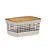 Cesto Plástico Grid Com Tampa de Bambu-20L - Imagem 1