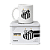 CANECA DE VIDRO DIAMOND METALLIC SANTOS 300ML COM LATA BRASFOOT - Imagem 1