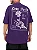 Camiseta Oversized 100% Algodão Premium Flor Roxa - Imagem 1