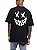 Camiseta Oversized 100% Algodão Premium Smile Preta - Imagem 1