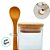 Pote de Vidro Hermético Quadrado com Tampa e Colher de Bambu - 120 unidades - Rizzo Import - Imagem 5