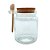 Pote de Vidro Hermético com Colher de Madeira e Tampa de Rolha - 7x10cm - 250ml - 84 unidades - Rizzo Import - Imagem 1