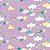 TECIDOS TULE, CREPINHO, FLUID E SUEDE LIGHT - Nuvens e Arco iris 1 Lilas - PARA CONFECÇÃO DE VESTIDOS, PIJAMAS, SAIAS, BLUSA, ETC - Imagem 3