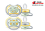Kit 2 Chupetas Ultra Air Bico Silicone 18M+ Night MENINO AVENT - Imagem 1