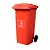 COLETORA PLASTICA 120L. C/RODAS (MOD. EUROPEU) LARANJA - NOBRE REF.:41372 - Imagem 1