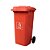COLETORA PLASTICA 120L. C/RODAS (MOD. EUROPEU) VERMELHA - NOBRE REF.:59497 - Imagem 1