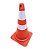 CONE PLASTCOR DE SINALIZACAO FLEXIVEL LARANJA E BRANCO REFLETIVO 50CM - Imagem 1
