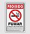 PLACA PS 0,80MM 20X30CM PS90 PROIBIDO FUMAR (DECRETO LEI FED.2014) - Imagem 1