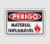 PLACA PS 0,80MM 20X30CM PS156 PERIGO MATERIAL INFLAMAVEL - Imagem 1