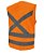 Colete Refletivo Laranja Super Safety com Zíper Alta Visibilidade para Construção Trânsito e Segurança - Imagem 2
