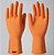 LUVA SANRO PLUS LATEX LARANJA FLOCADO 30CM TAM 6/ P CA6110 - Imagem 1