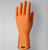 LUVA SANRO PLUS LATEX LARANJA FLOCADO 30CM TAM 6/ P CA6110 - Imagem 2