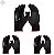 KIT 3 PARES DE LUVA DANNY FLEXTACTIL PU PRETA CA 29014 - Imagem 1