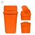 Lixeira Basculante 60L Laranja Polietileno 72x38x38cm Lar Plásticos Resistente - Imagem 3